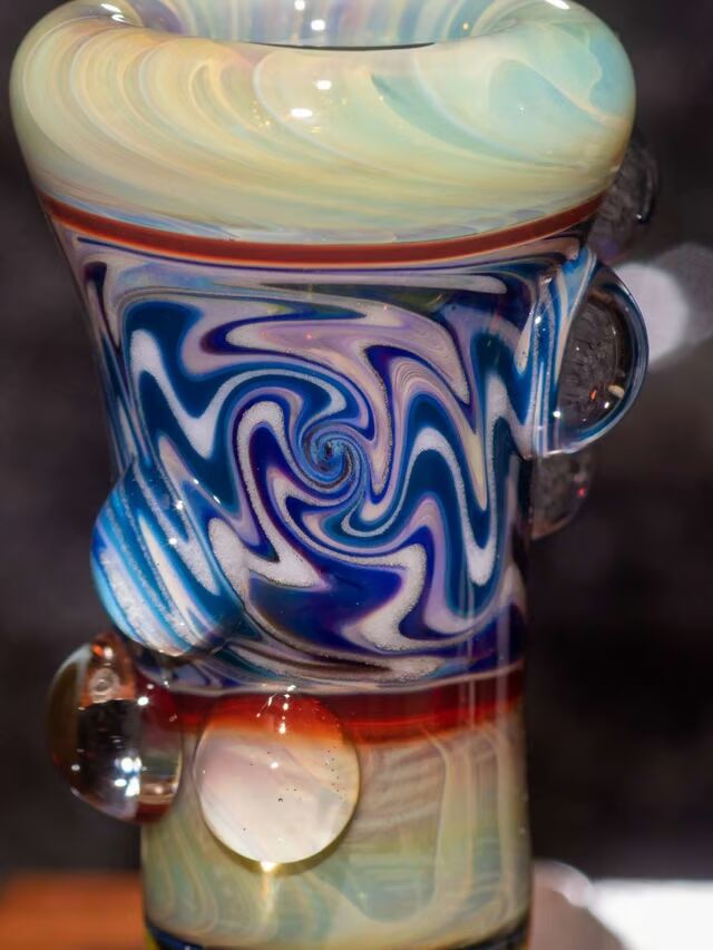 14mm Blue & Red Elvis Wigwag Bong slide