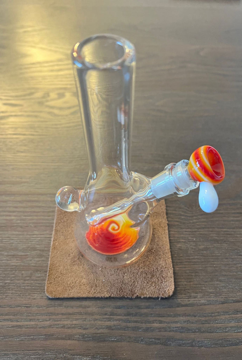 10mm Clear & Linework Mini Bong - GiggleGlass