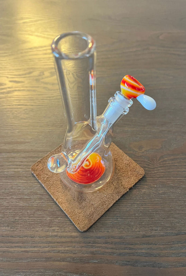 10mm Clear & Linework Mini Bong - GiggleGlass