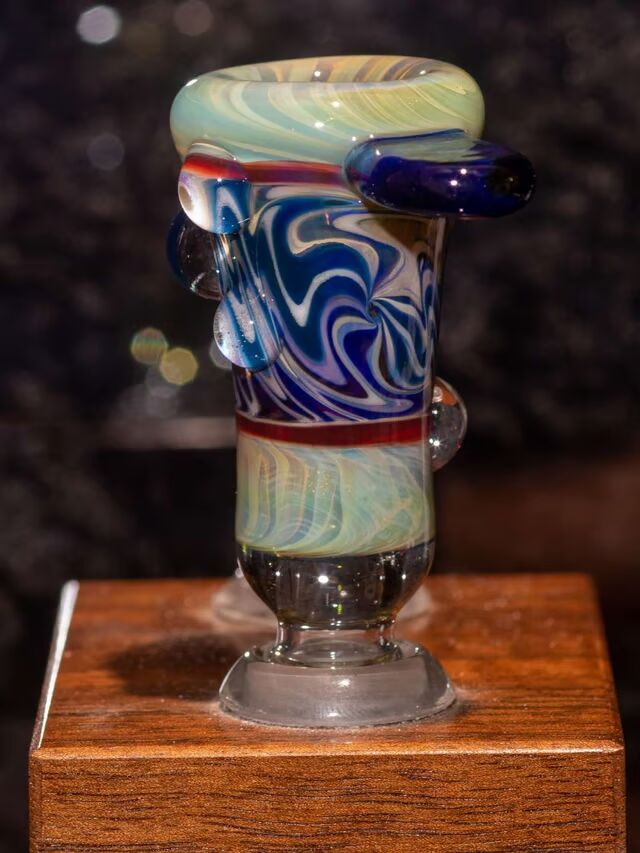 14mm Blue & Red Elvis Wigwag Bong slide