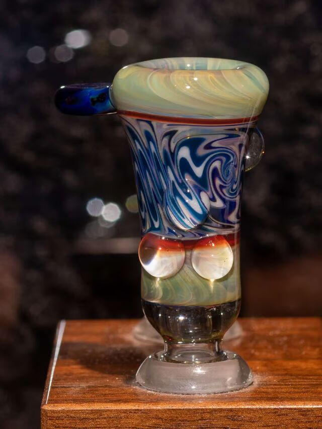 14mm Blue & Red Elvis Wigwag Bong slide