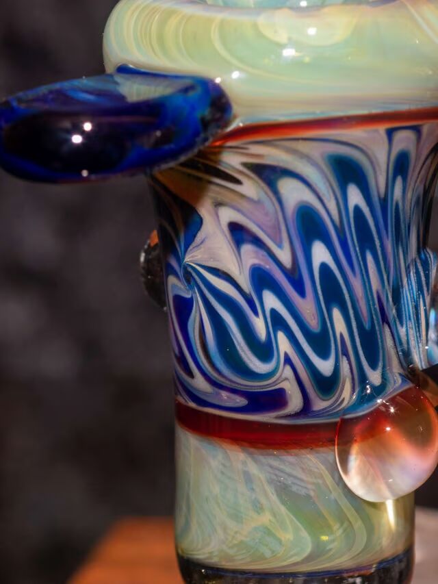 14mm Blue & Red Elvis Wigwag Bong slide