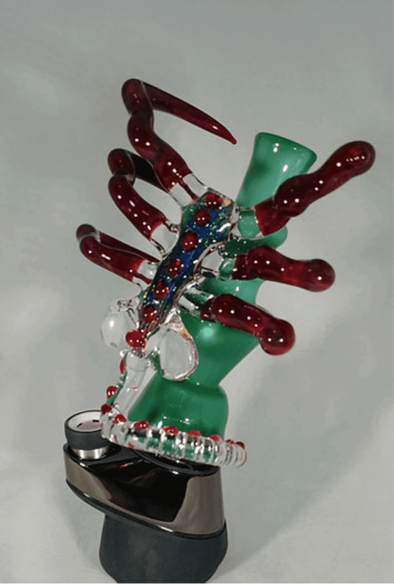 Alien Face Hugger Puffco Attachment with LED - GiggleGlass