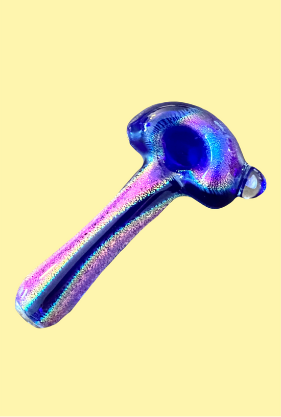 Blue & Purple Crushed Opal Dichro Hand Pipe