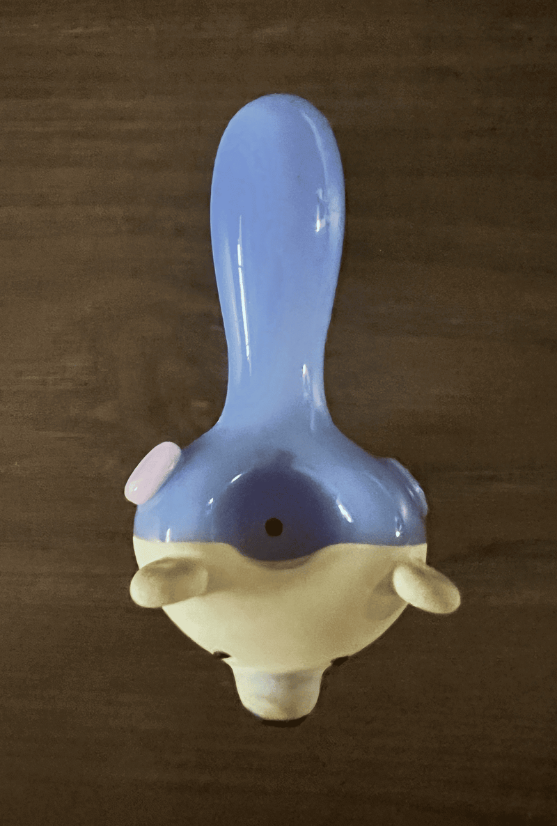 Bear with Dark Green Bow Tie Hand Pipe - GiggleGlass