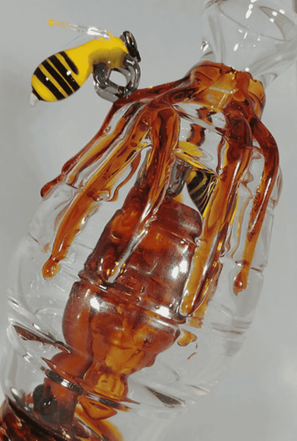 Beehive Drip With Beez Puffco Attachment with LED - GiggleGlass