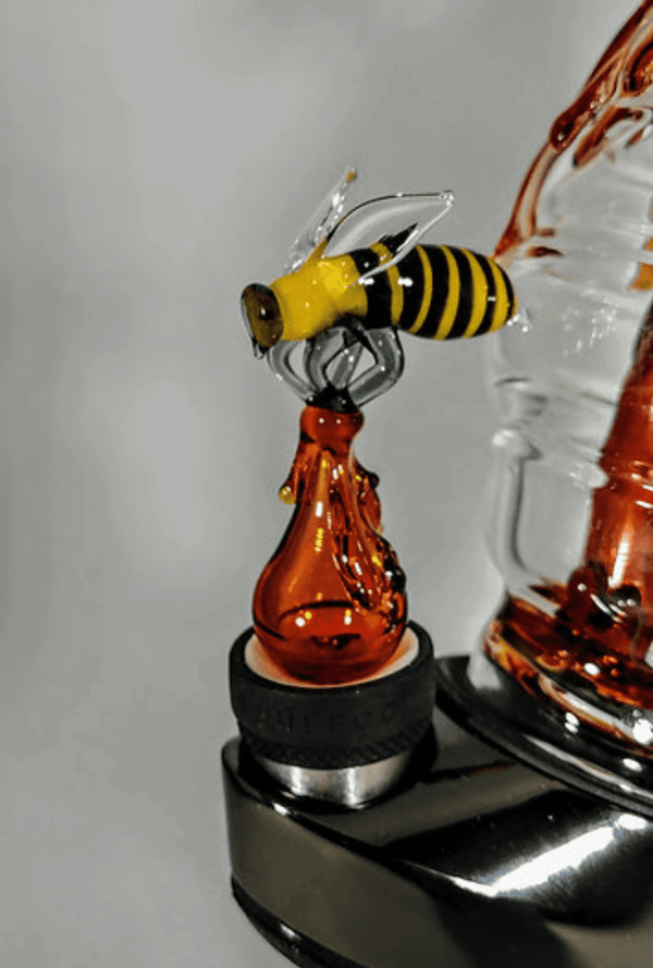 Beehive Drip With Beez Puffco Attachment with LED - GiggleGlass