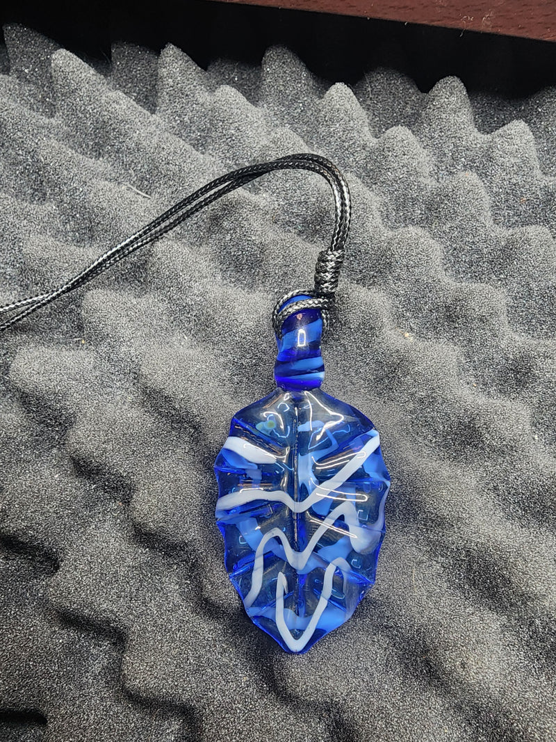 Cobalt Blue Leaf Pendant