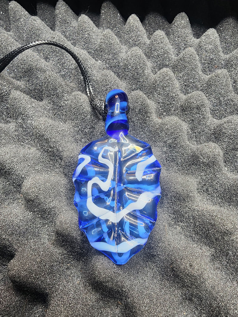 Cobalt Blue Leaf Pendant