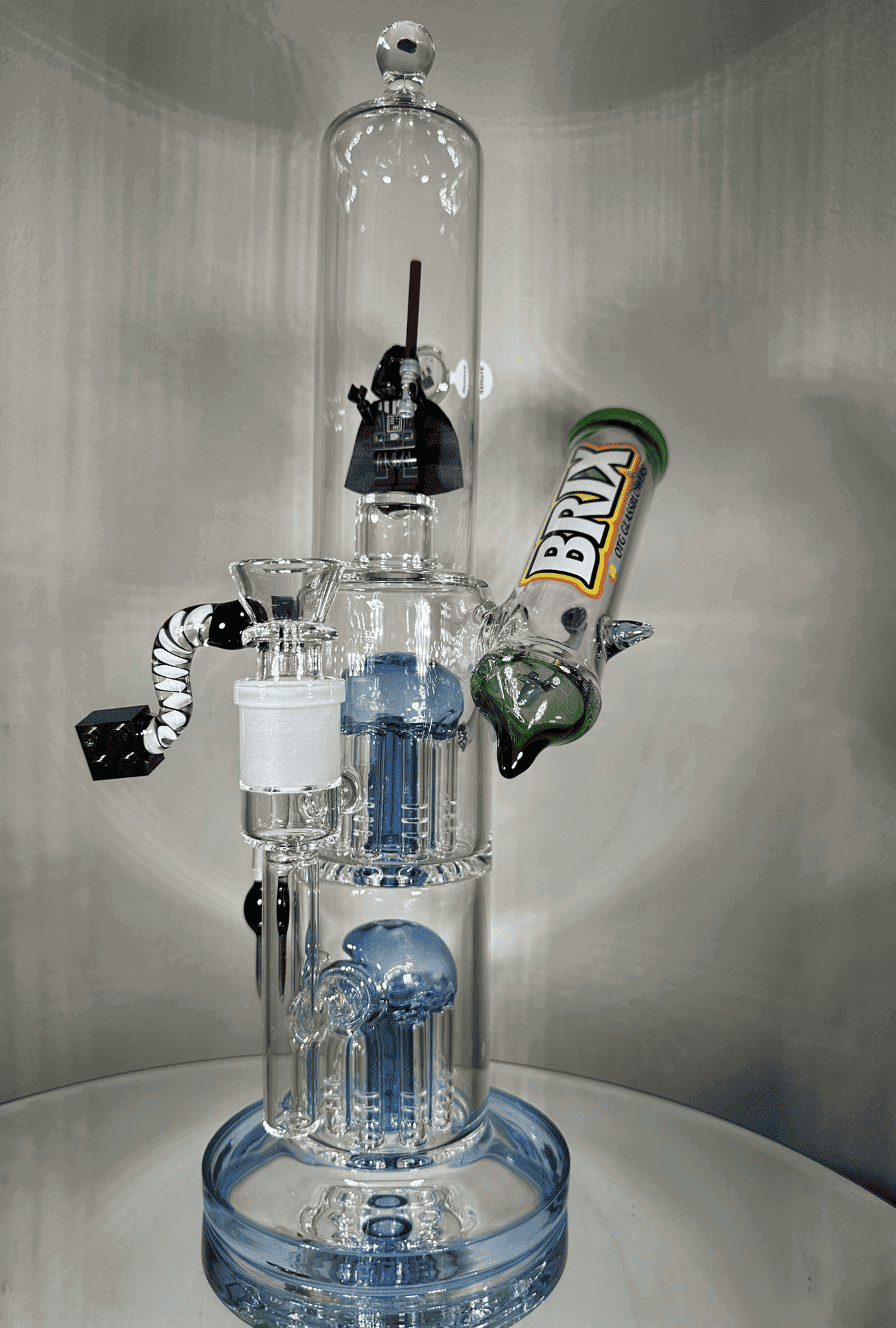 BRIX Double Tree Perc Bong/Dab Rig with LED - GiggleGlass