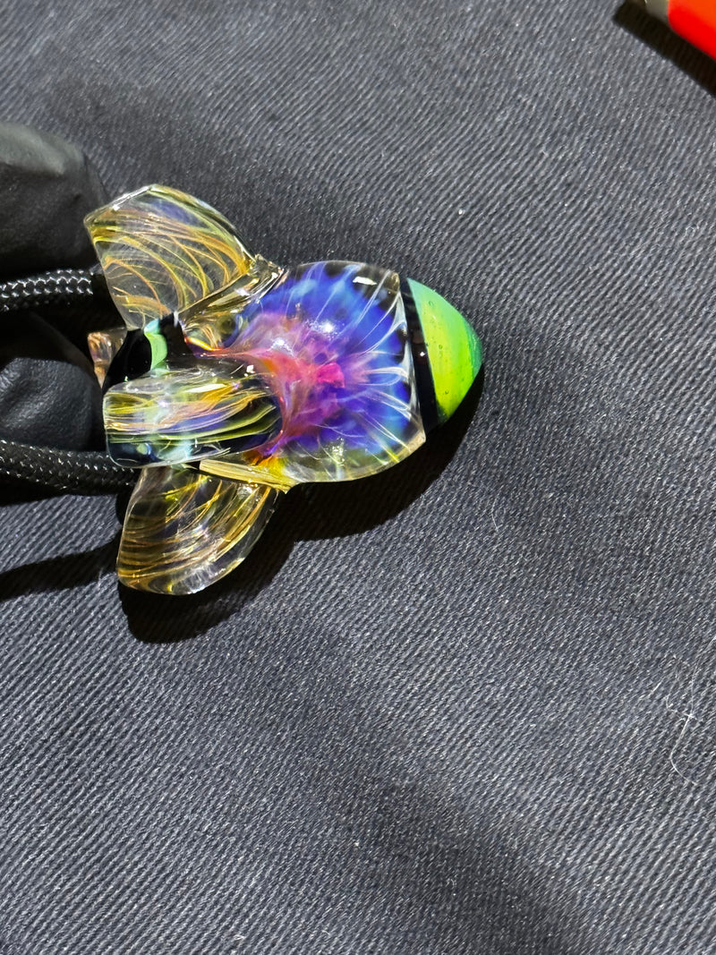 Gold & Silver Fumed Nuke Glass Pendant