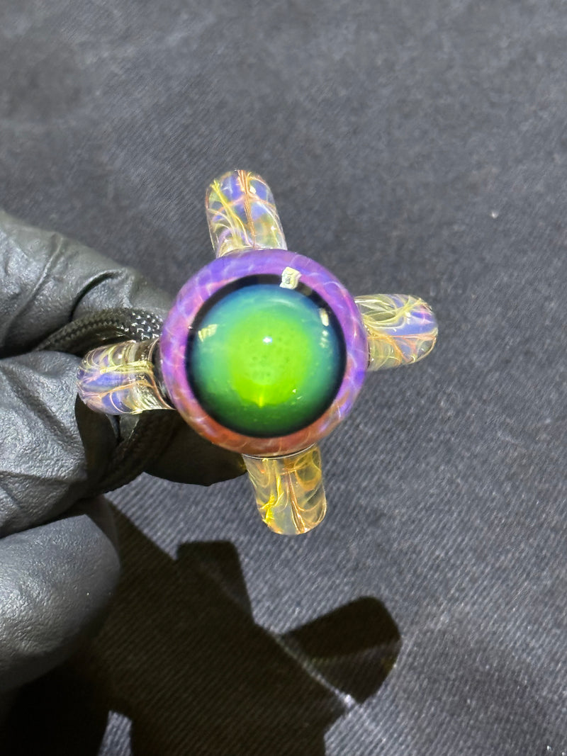 Gold & Silver Fumed Nuke Glass Pendant