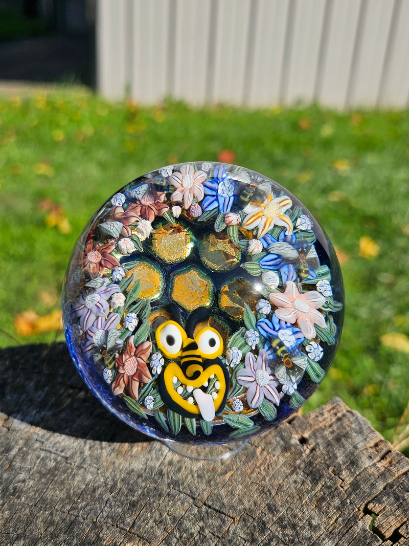 Honey Bee Garden Borosilicate Glass Marble