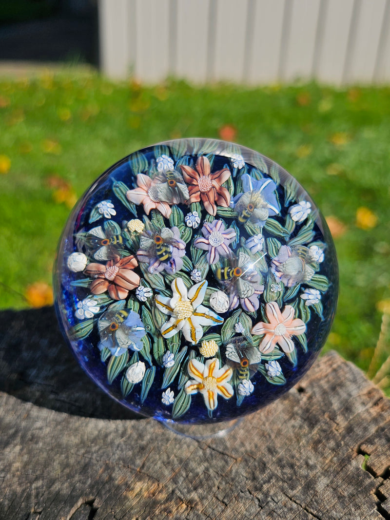 Honey Bee Garden Borosilicate Glass Marble