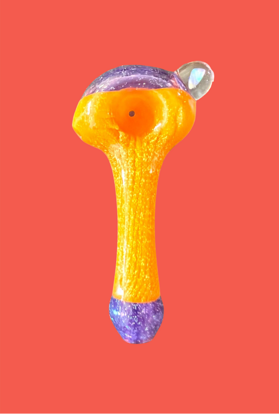 Orange Cream Crushed Opal Dichro Hand Pipe