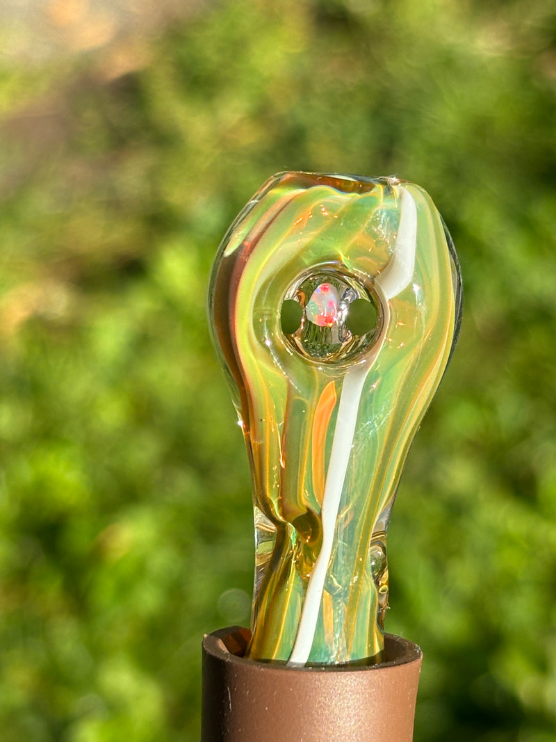 Pivot Top With Hidden Opal Donut White And Blue Carmel