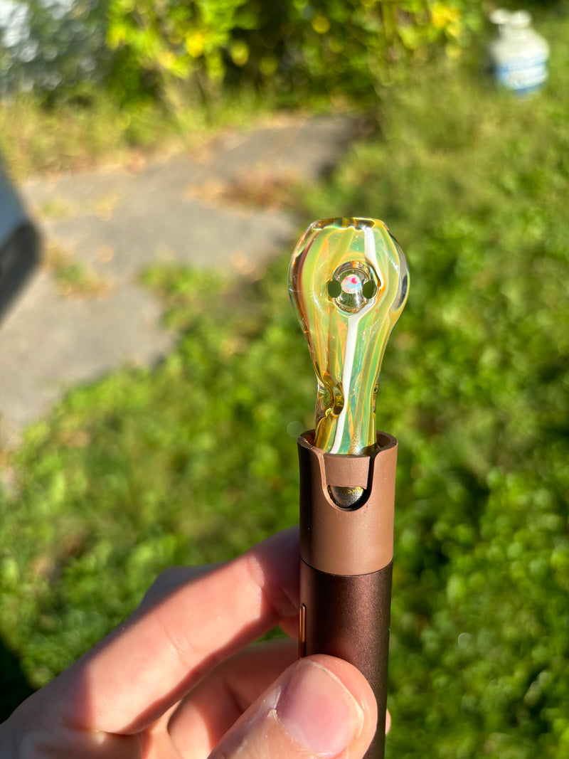 Pivot Top With Hidden Opal Donut White And Blue Carmel