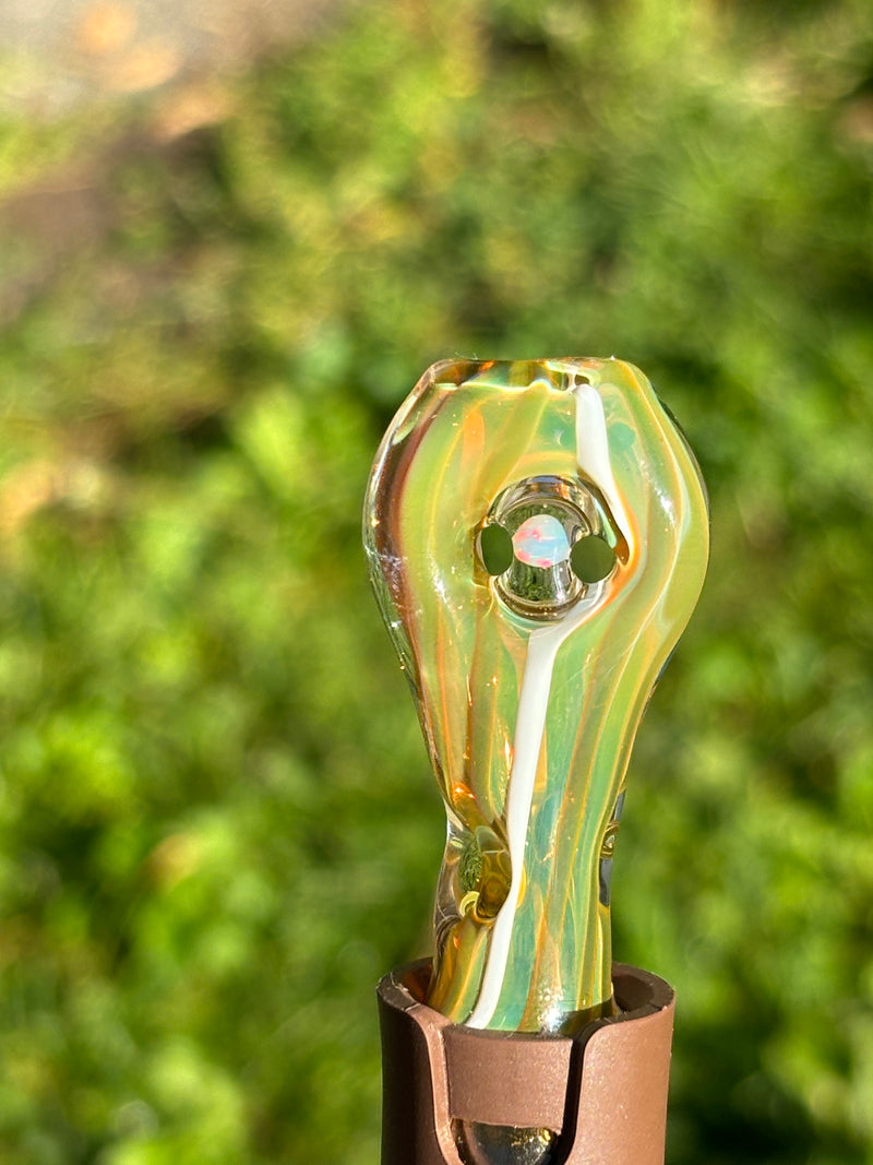 Pivot Top With Hidden Opal Donut White And Blue Carmel