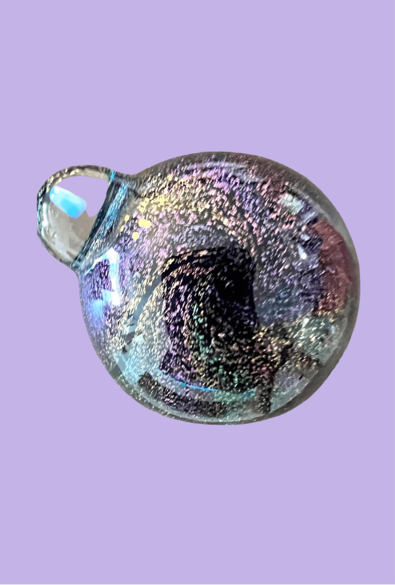 Purple & Gold Dichro Hand Pipe - GiggleGlass