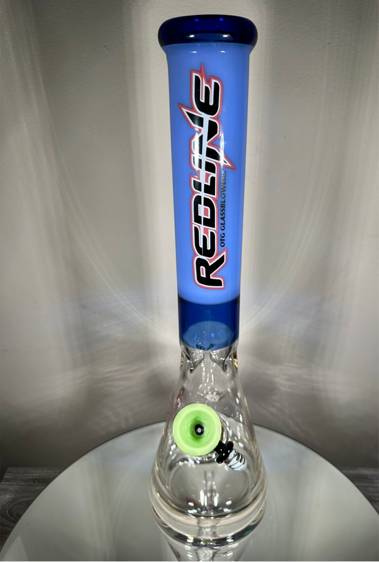 16” Redline Milky Blue Beaker Bong with LED