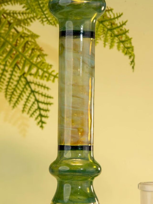 Silver Pine Green 14mm Colored Dab Rig