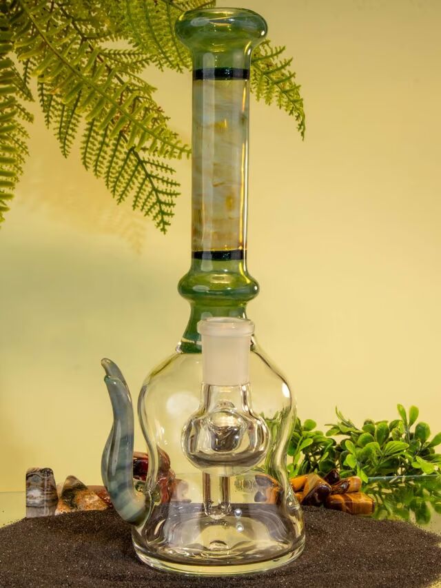 Silver Pine Green 14mm Colored Dab Rig