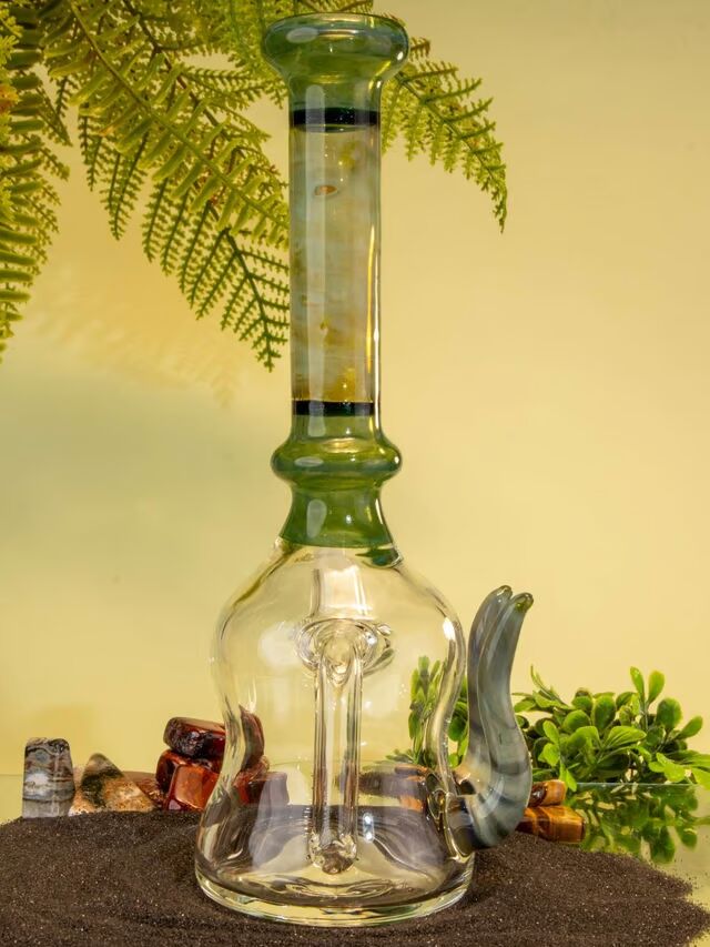 Silver Pine Green 14mm Colored Dab Rig