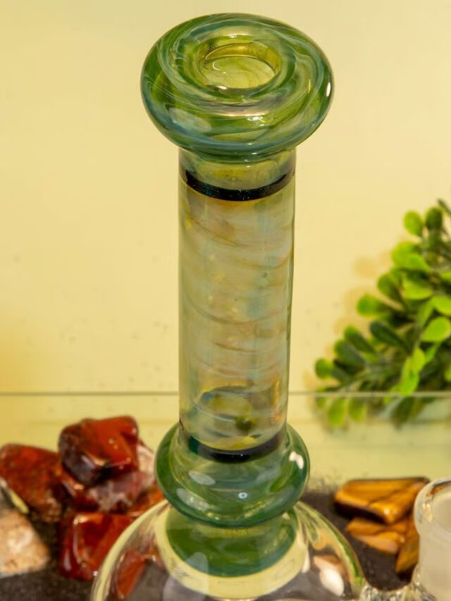 Silver Pine Green 14mm Colored Dab Rig