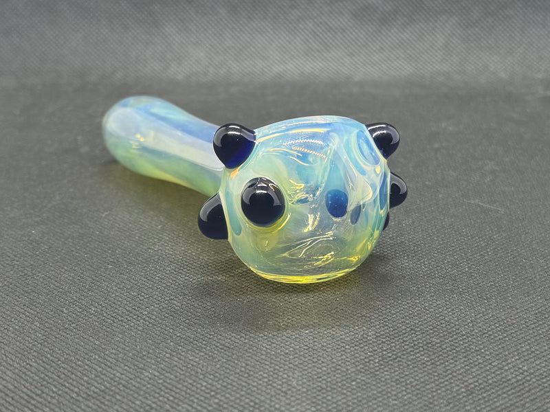 Silver fume spoon with blue