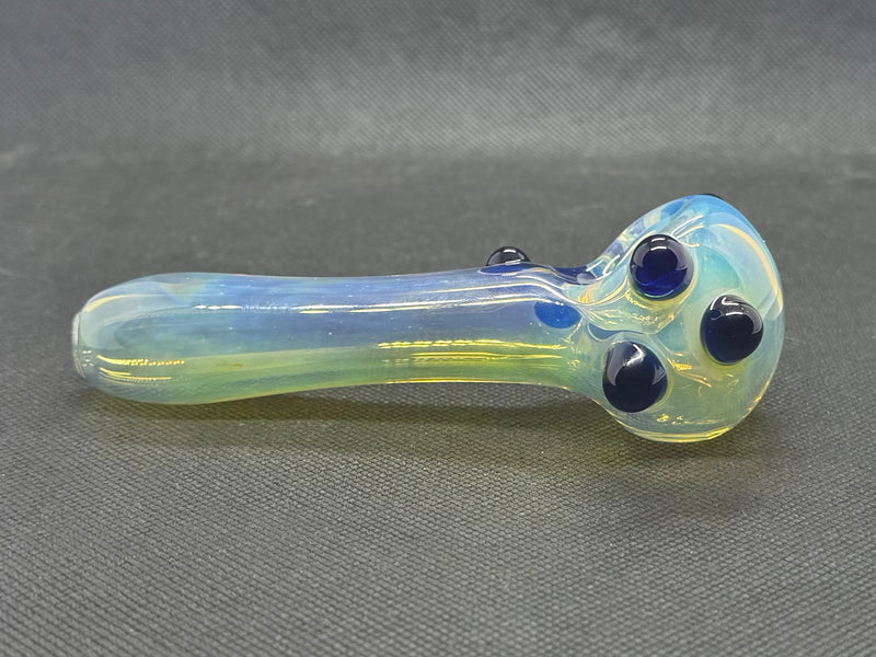 Silver fume spoon with blue