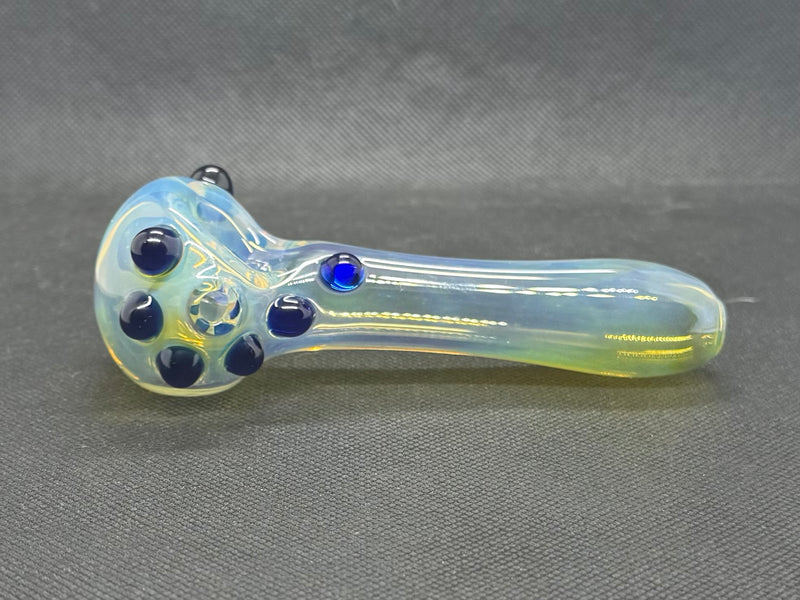 Silver fume spoon with blue