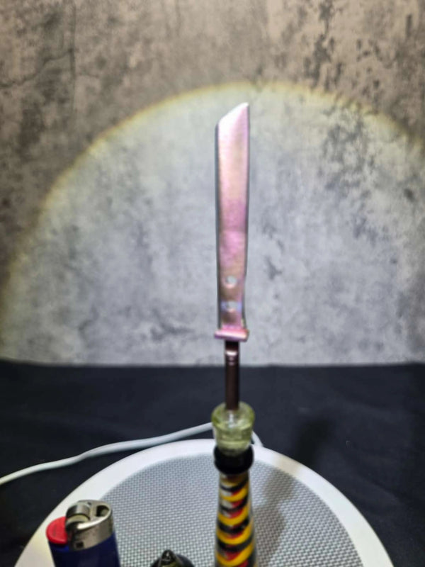 Titanium Dabber with anodized pink blade