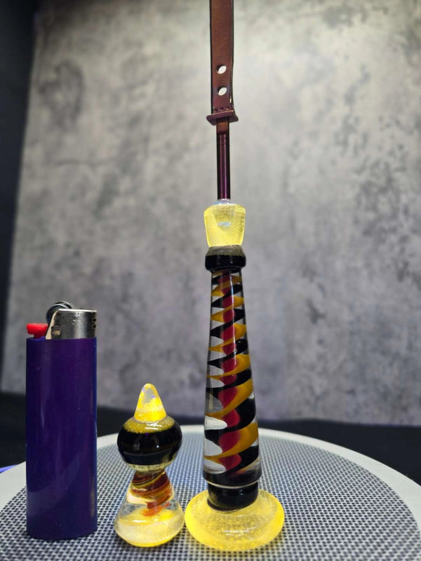 Titanium Dabber with anodized pink blade