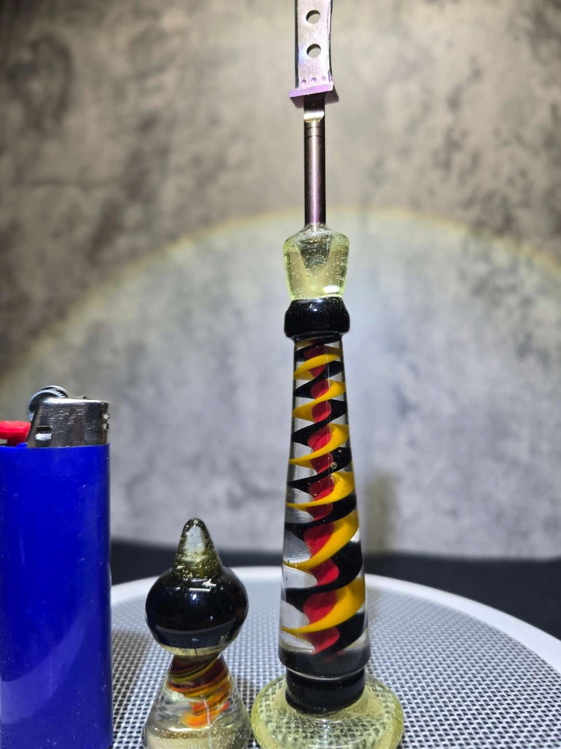 Titanium Dabber with anodized pink blade