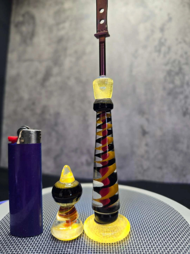 Titanium Dabber with anodized pink blade