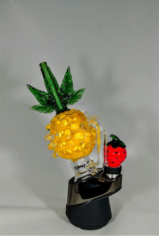 Yellow Pineapple Puffco Attachment with LED