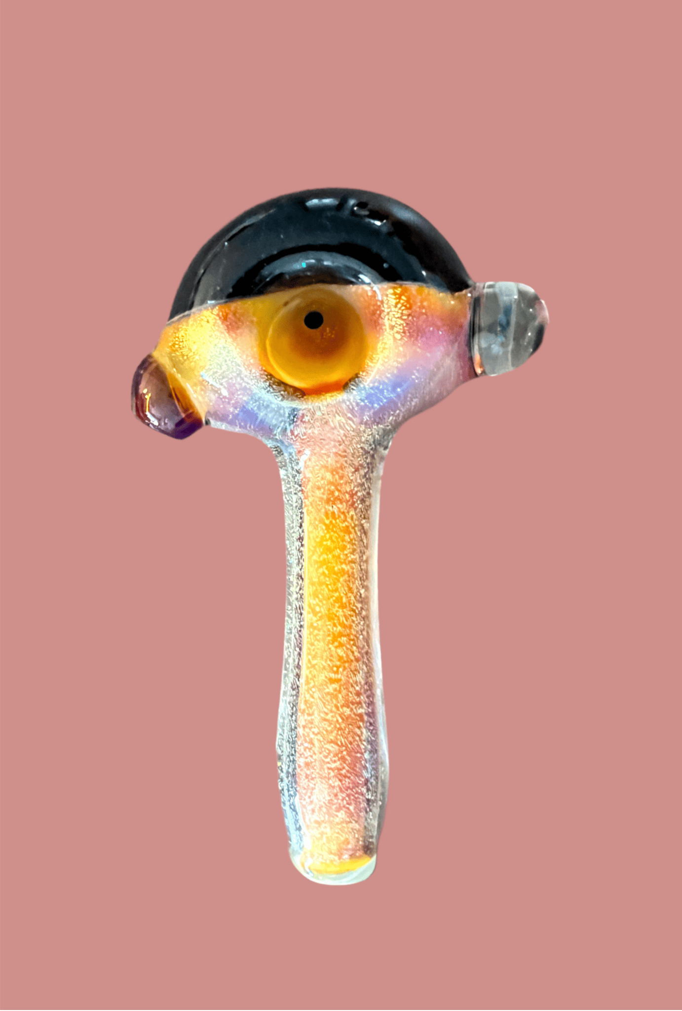 Yellow & Black Dichro Hand Pipe - GiggleGlass