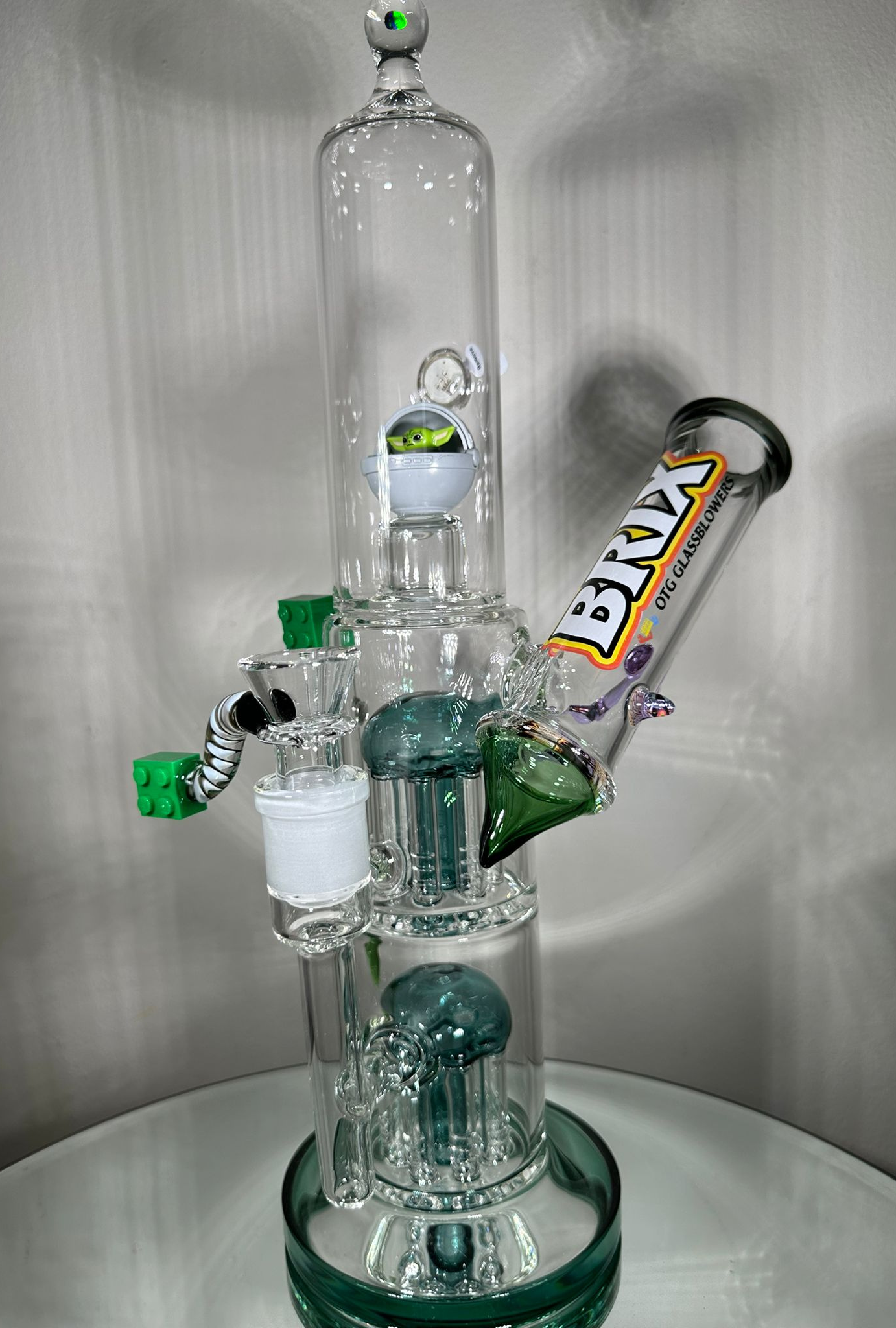 BRIX Double Tree Perc Bong/Dab Rig with LED