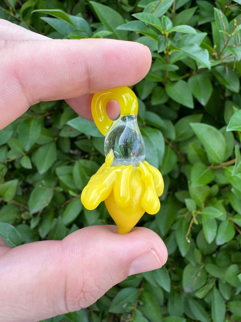 Early Handmade Glass Banana Pendant