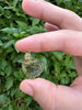 Early Kraz Glass Heart Pendant: Champagne Tone, Bubbly Plasma Glass