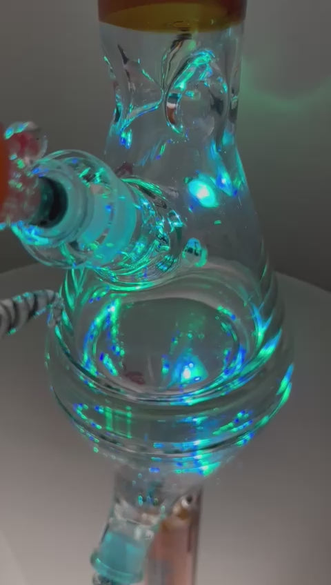 Load and play video in Gallery viewer, 16” Redline Cobalt Blue Beaker Bong with LED
