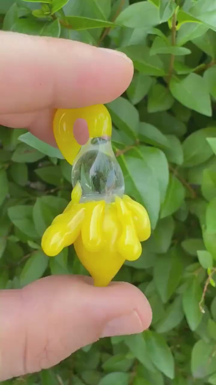 Early Handmade Glass Banana Pendant